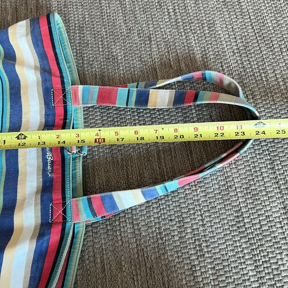 Vintage Eddie Bauer Summer Striped Cotton Canvas Tote
